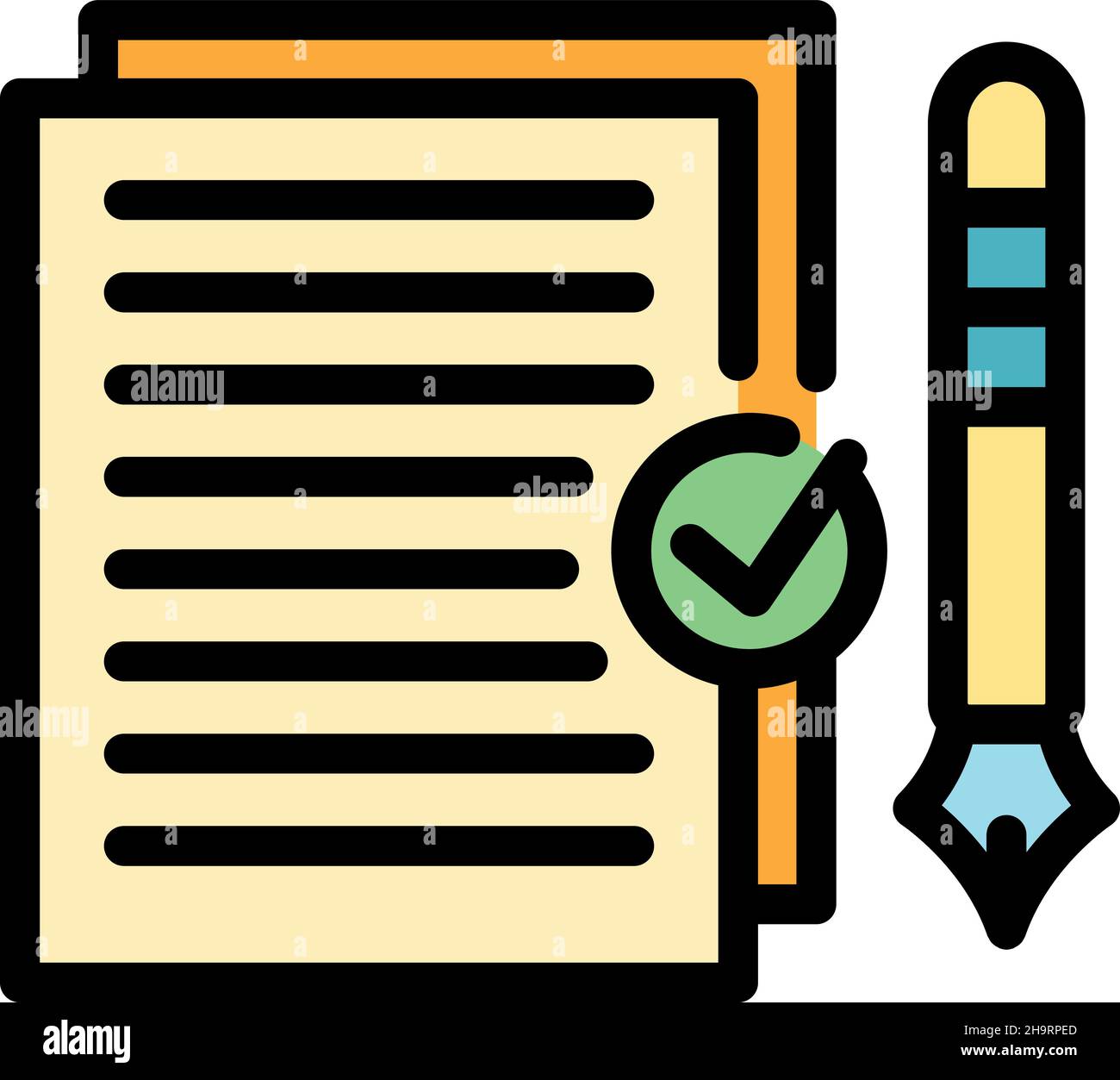 Writing icon. Outline writing vector icon color flat isolated Stock ...