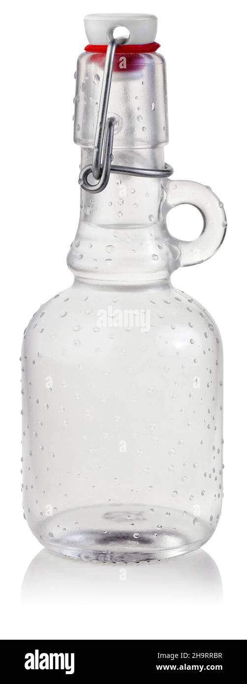 Unlabeled Dewy Glass Bottle Mockup Cutout Stock Photo