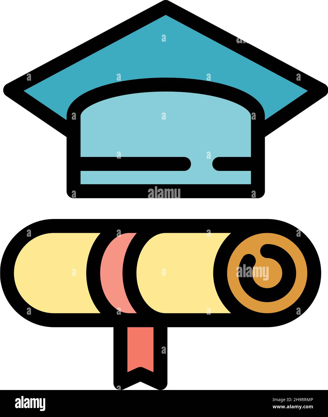 Graduation tools icon. Outline graduation tools vector icon color flat ...