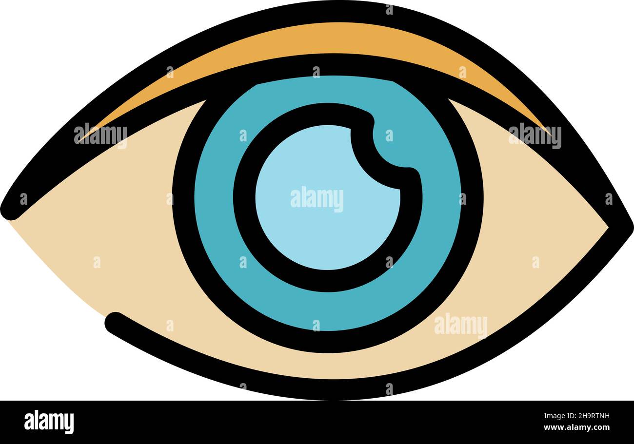 Woman eye icon. Outline woman eye vector icon color flat isolated Stock Vector