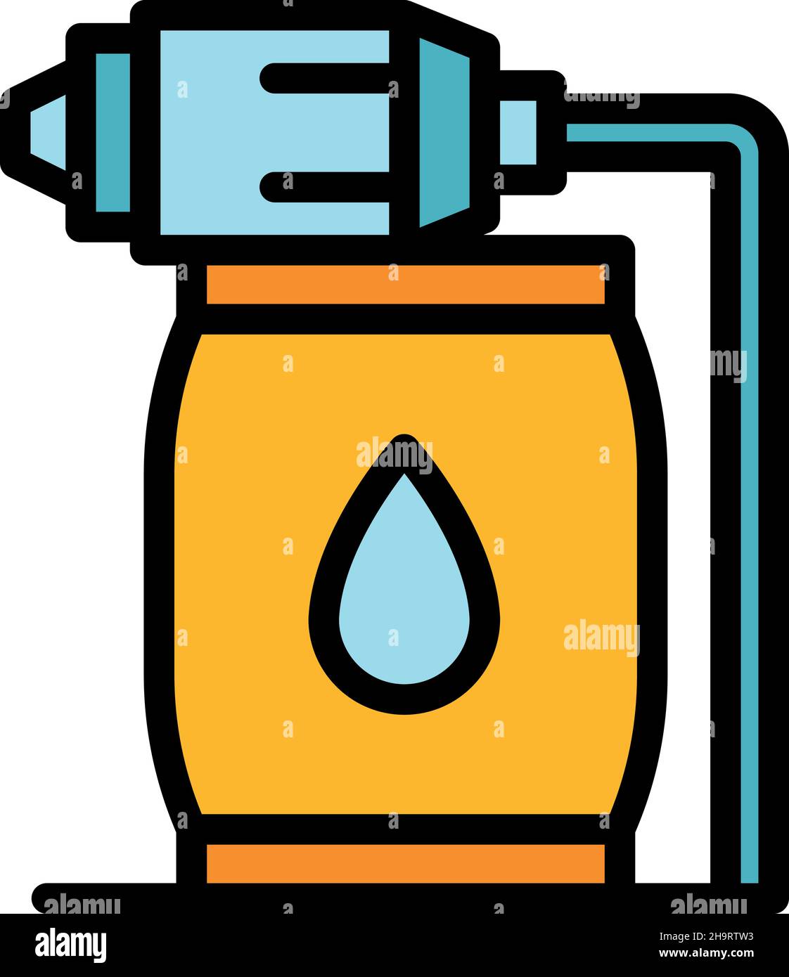 Pool water filter icon. Outline pool water filter vector icon color flat isolated Stock Vector