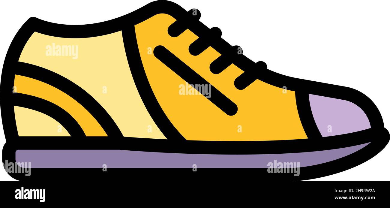 Casual sneakers icon. Outline casual sneakers vector icon color flat isolated Stock Vector