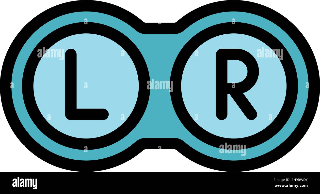 Optical test icon. Outline optical test vector icon color flat isolated Stock Vector