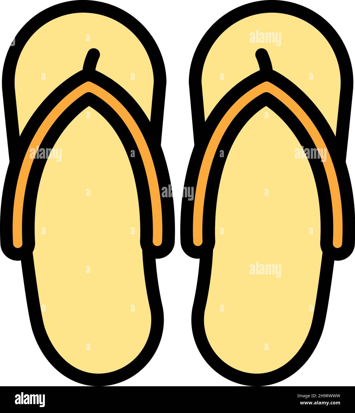Slippers icon. Outline slippers vector icon color flat isolated Stock Vector