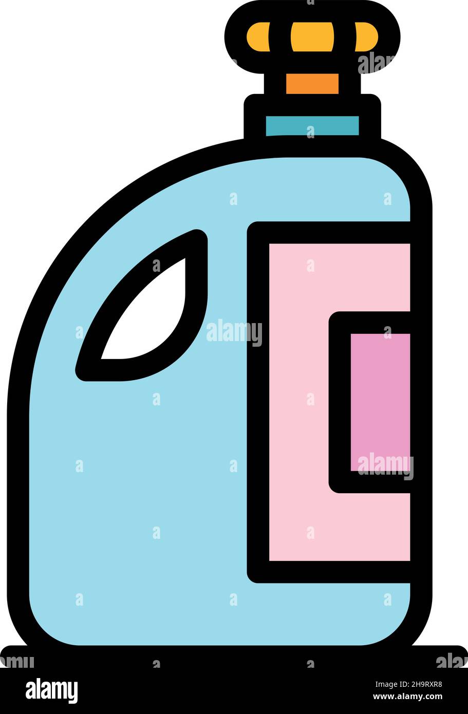 Bottle clean solution icon. Outline bottle clean solution vector icon color flat isolated Stock Vector