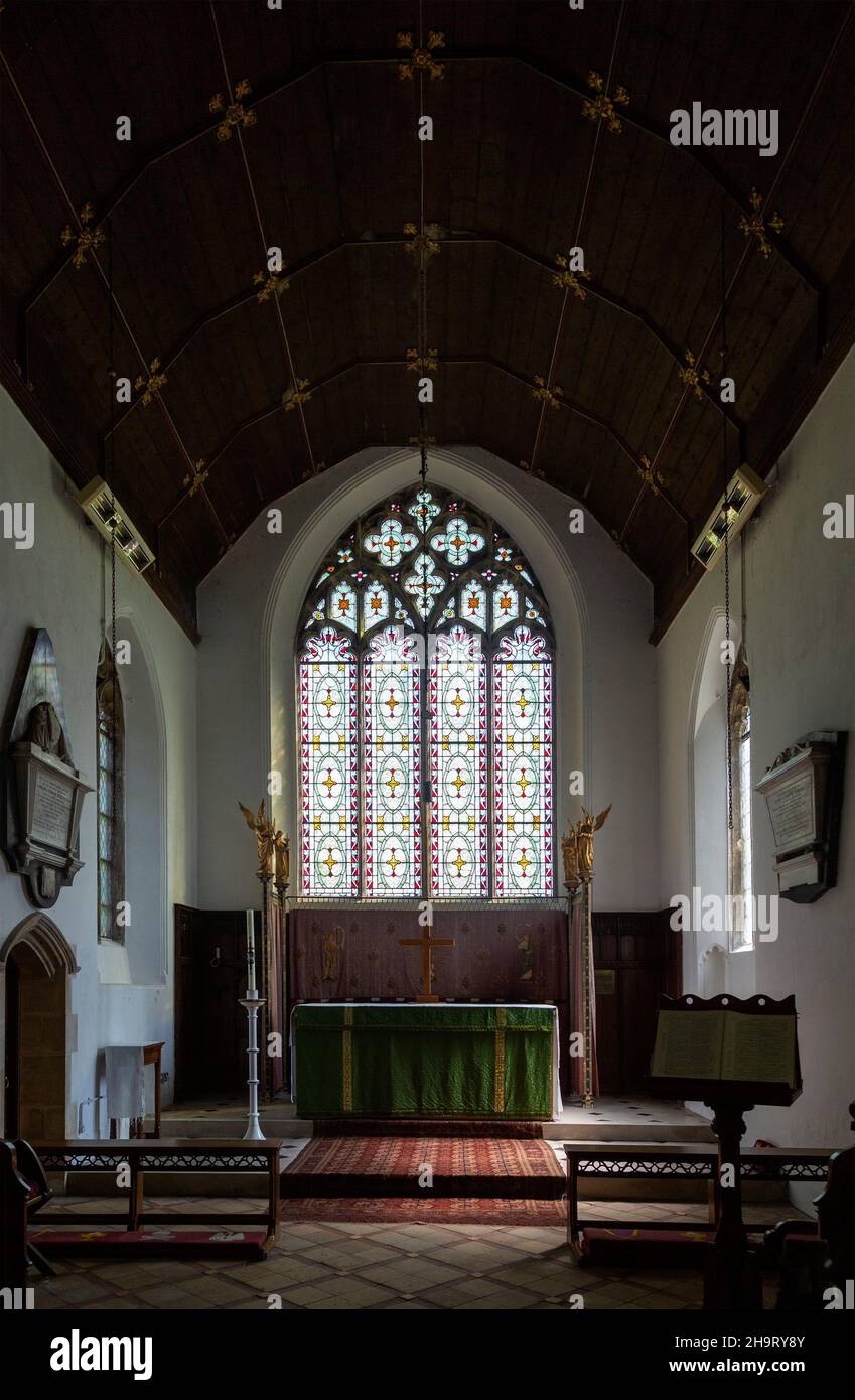 Church of St John the Baptist, Lound, Suffolk, England, UK altar and ...