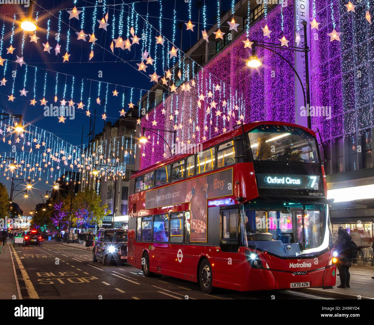 London, UK December 2nd 2021 The beautiful Christmas lights on