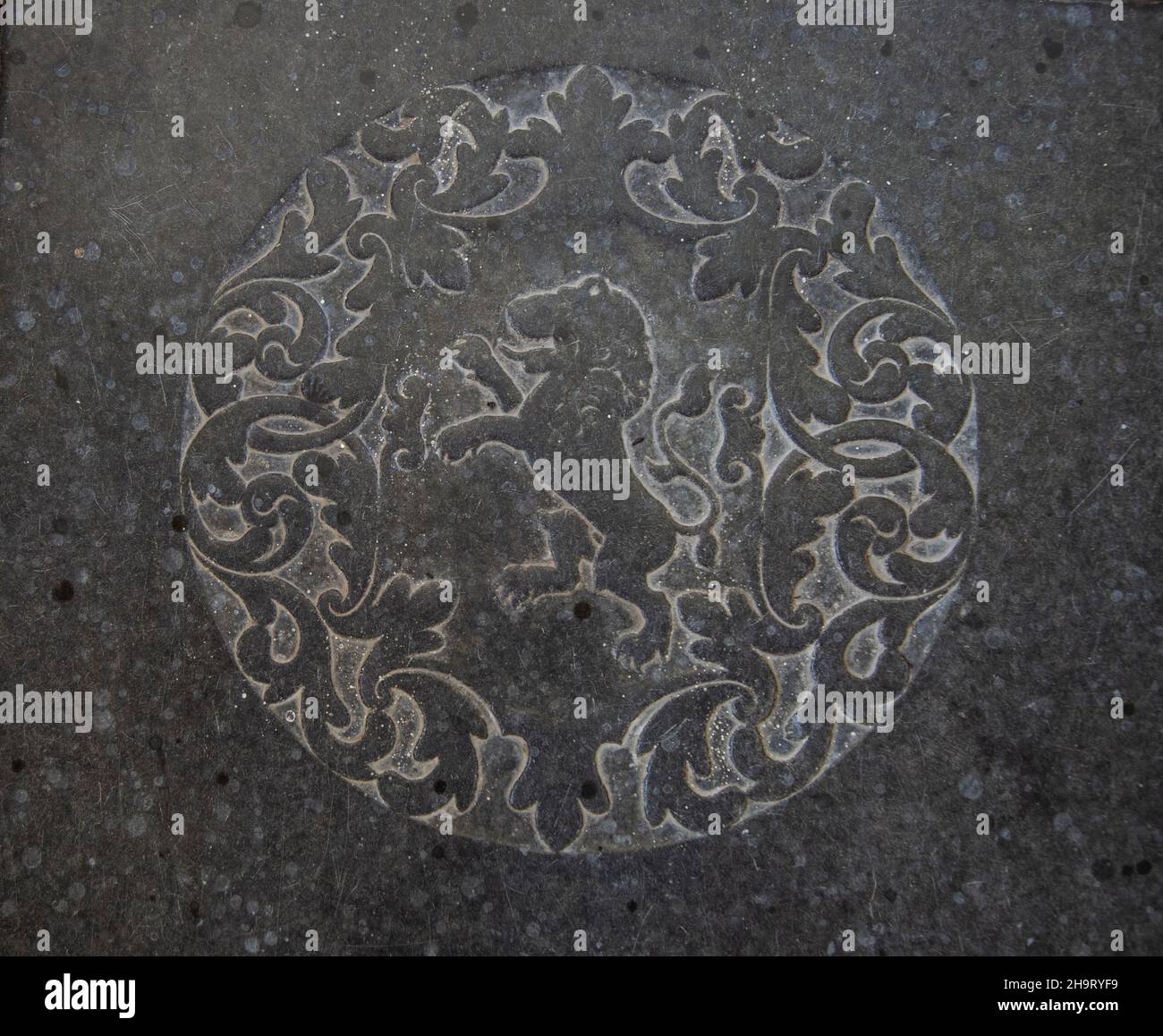 Historic 18th century gravestone lion decoration Church of Saint ...