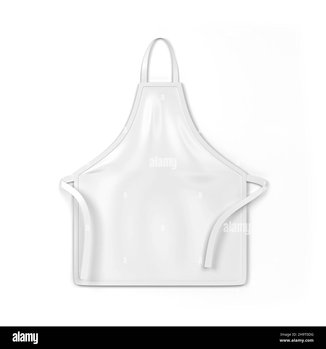 Blank kitchen apron mockup. 3d illustration isolated on white