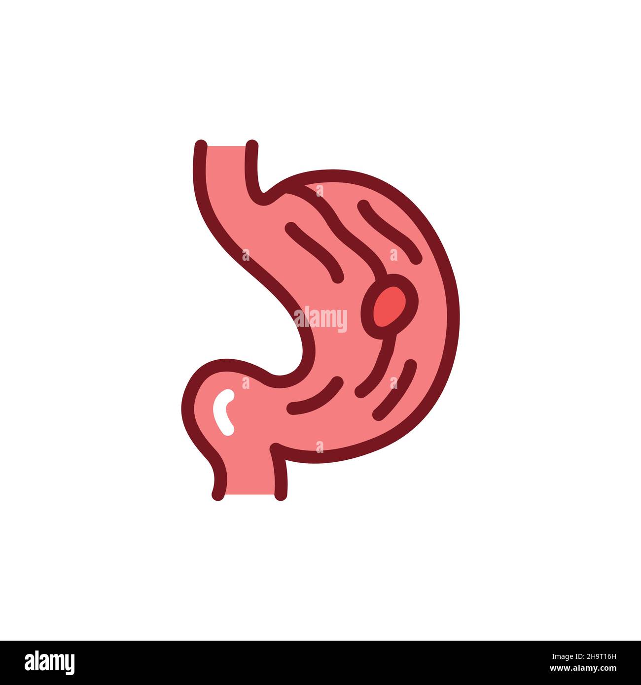 Ulcer stomach line icon. Isolated vector element Stock Vector Image ...