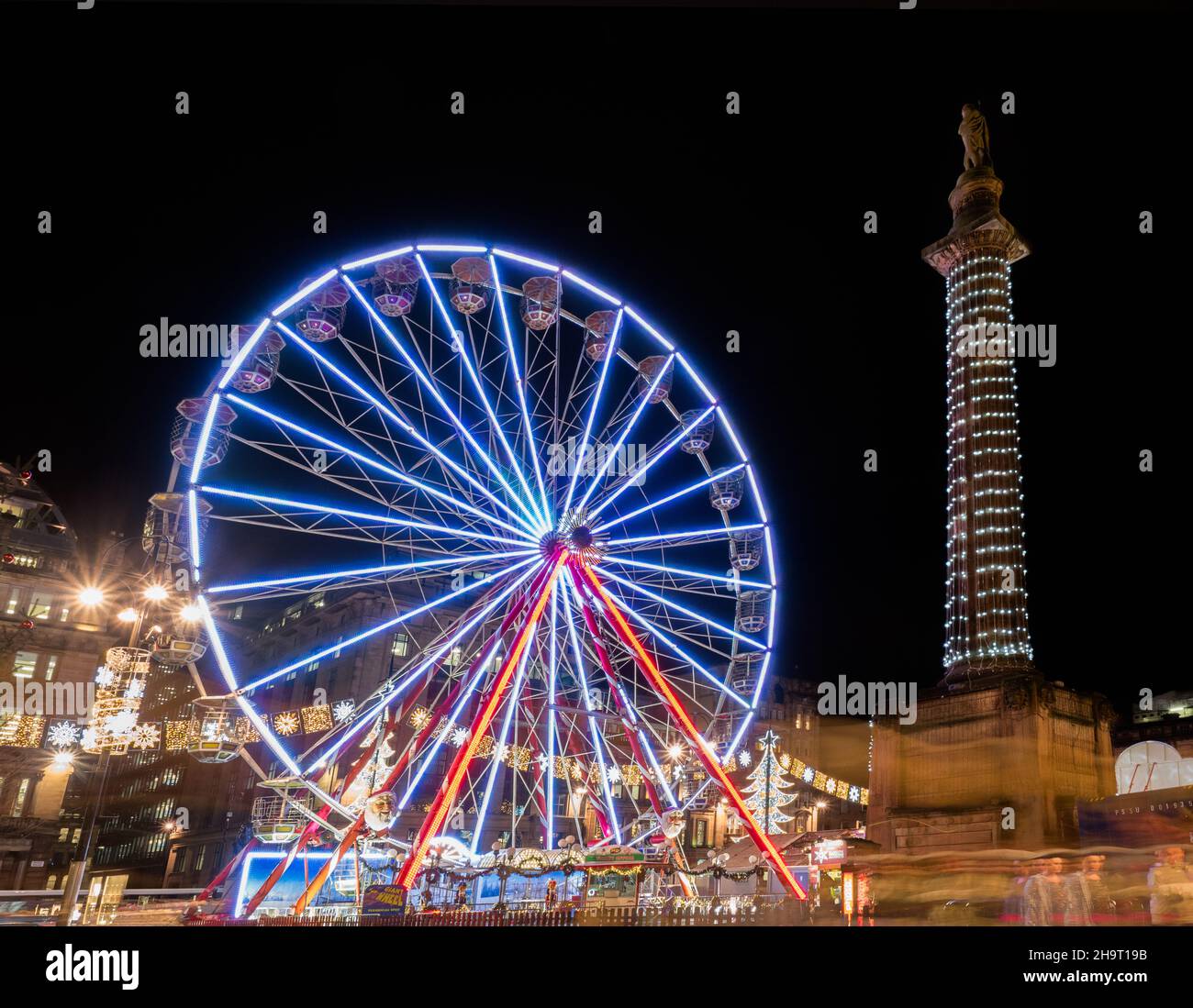 Christmas Lights Square Glasgow Stock Photo Alamy