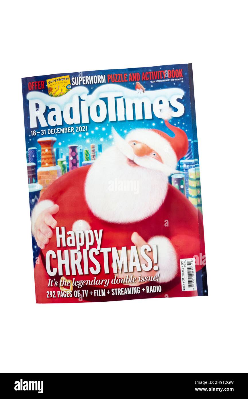 2021 Christmas issue of the BBC Radio Times television TV listings magazine. Stock Photo