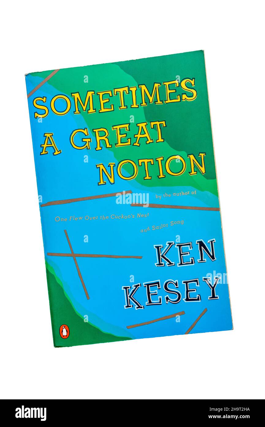 A paperback copy of Sometimes a Great Notion, the second novel by American author Ken Kesey, published in 1964. Stock Photo