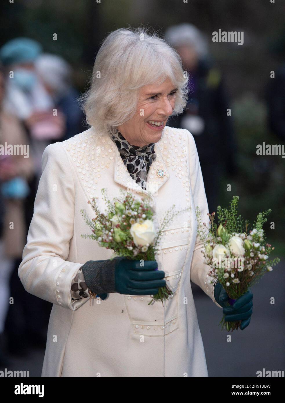 The Duchess of Cornwall visits the Royal Trinity Hospice in London, to switch on the Christmas lights and celebrate the hospice's 130th anniversary. Picture date: Wednesday December 8, 2021. Stock Photo