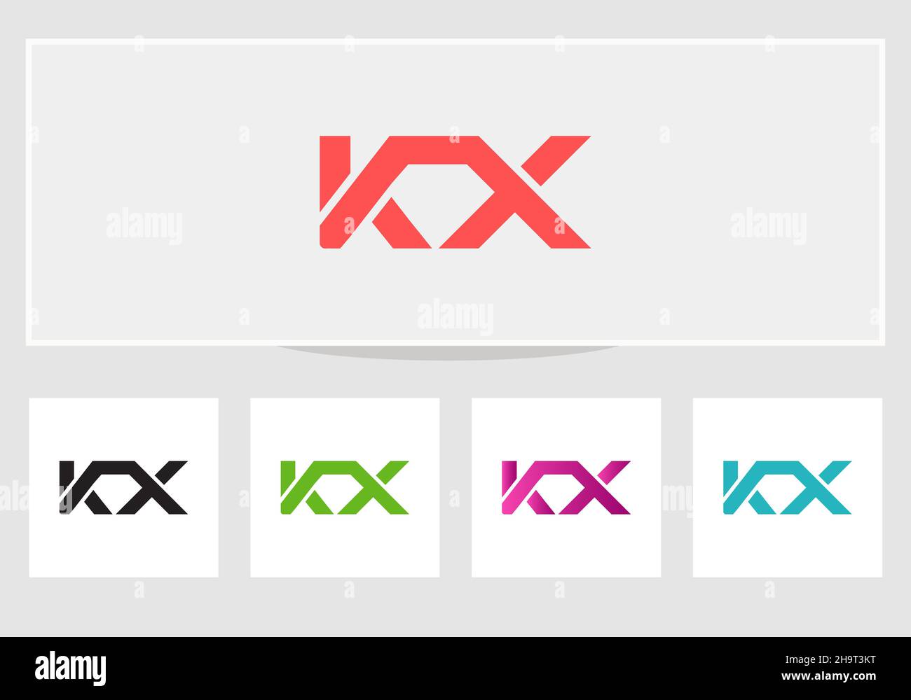 Minimal KX logo design, KX letter logo with modern trendy. Modern KX logo vector Stock Vector