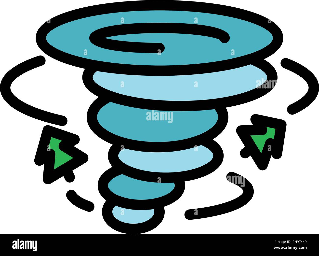 Tornado icon. Outline tornado vector icon color flat isolated Stock ...