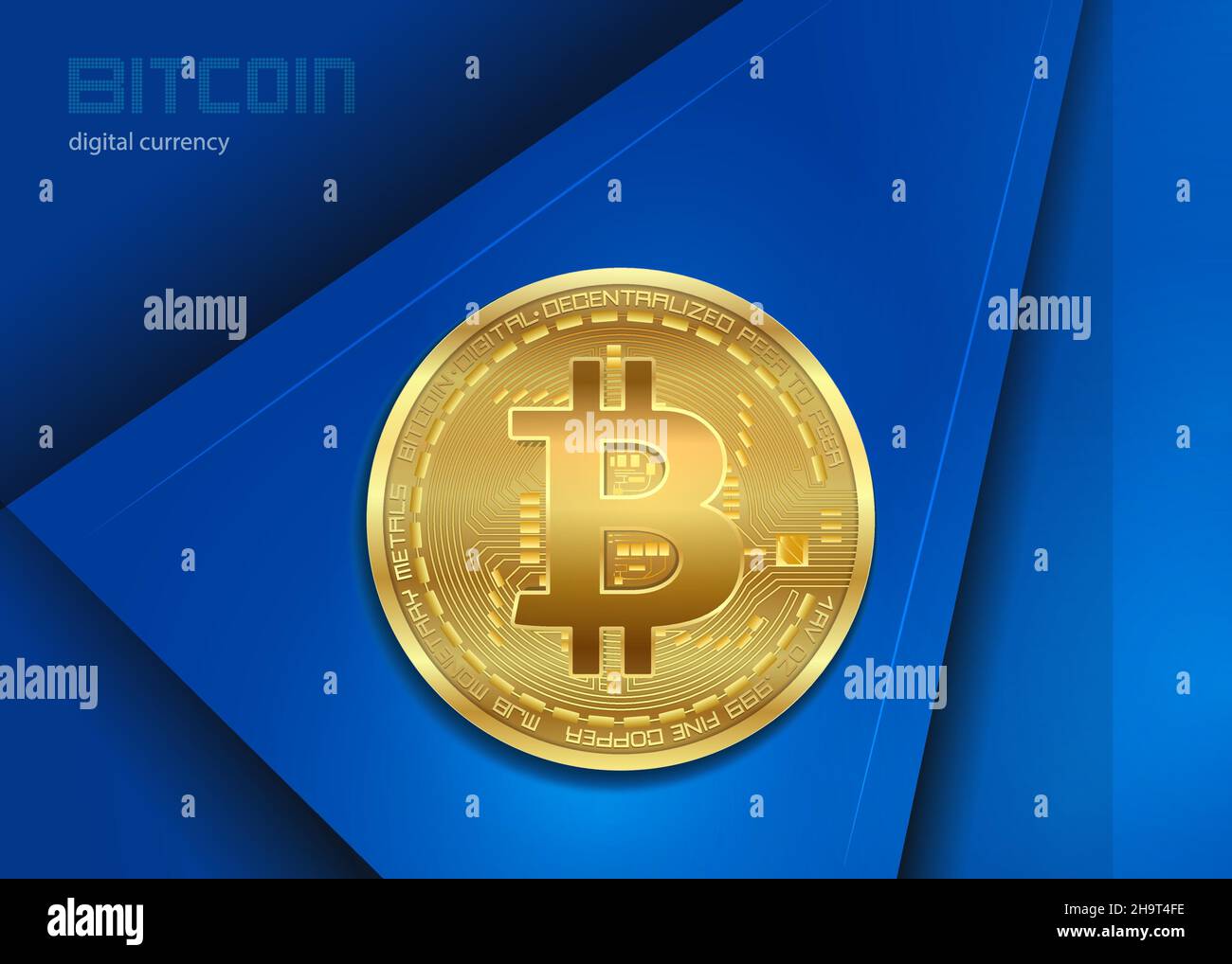 Bitcoin gold coin, abstract background currency, glowing bright lights ...