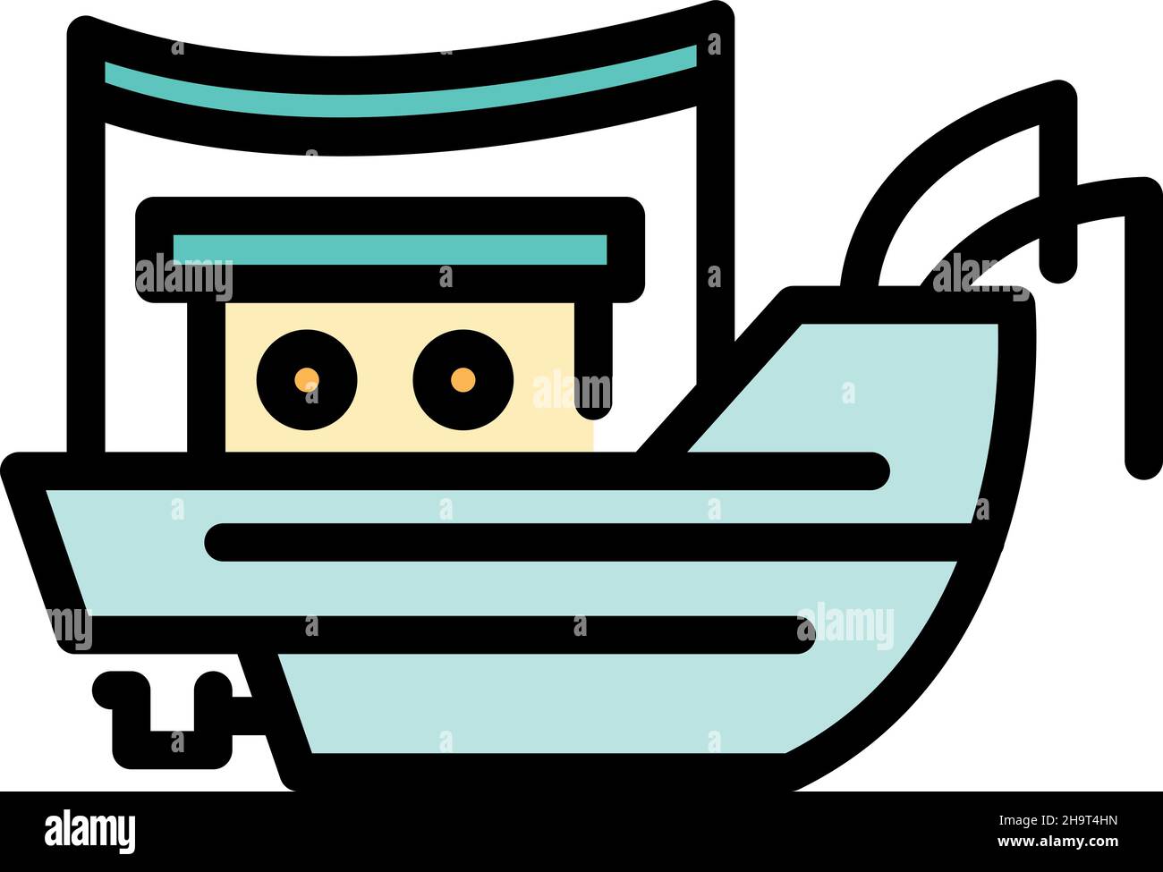 Marine fishing ship icon. Outline marine fishing ship vector icon color ...