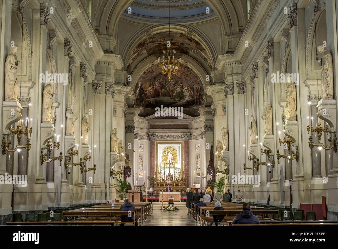 Hauptschiff Kathedrale Maria Santissima Assunta , Palermo, Sizilien, Italien, Palermo, Sizilien, Italien Stock Photo