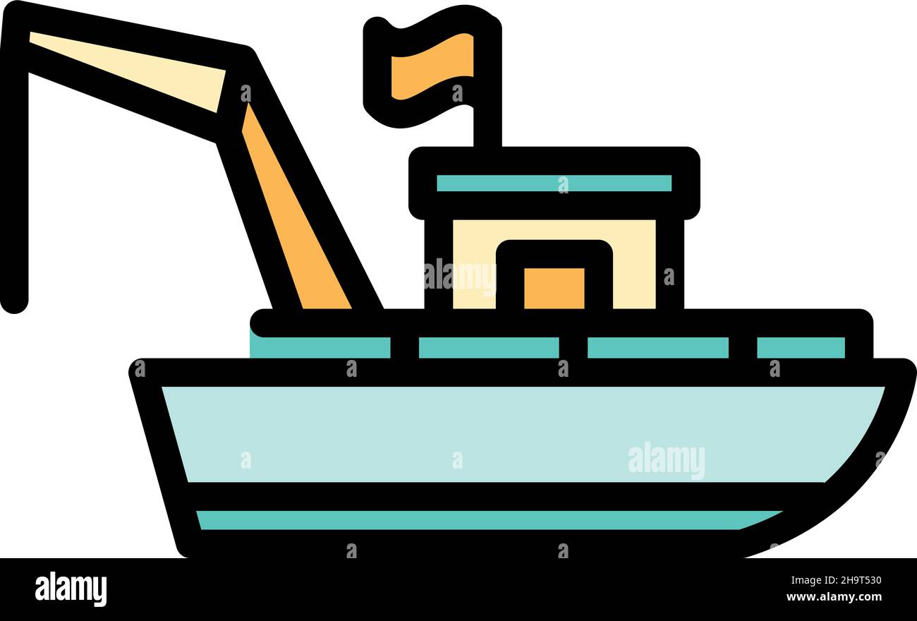 Adventure fishing boat icon. Outline adventure fishing boat vector icon ...