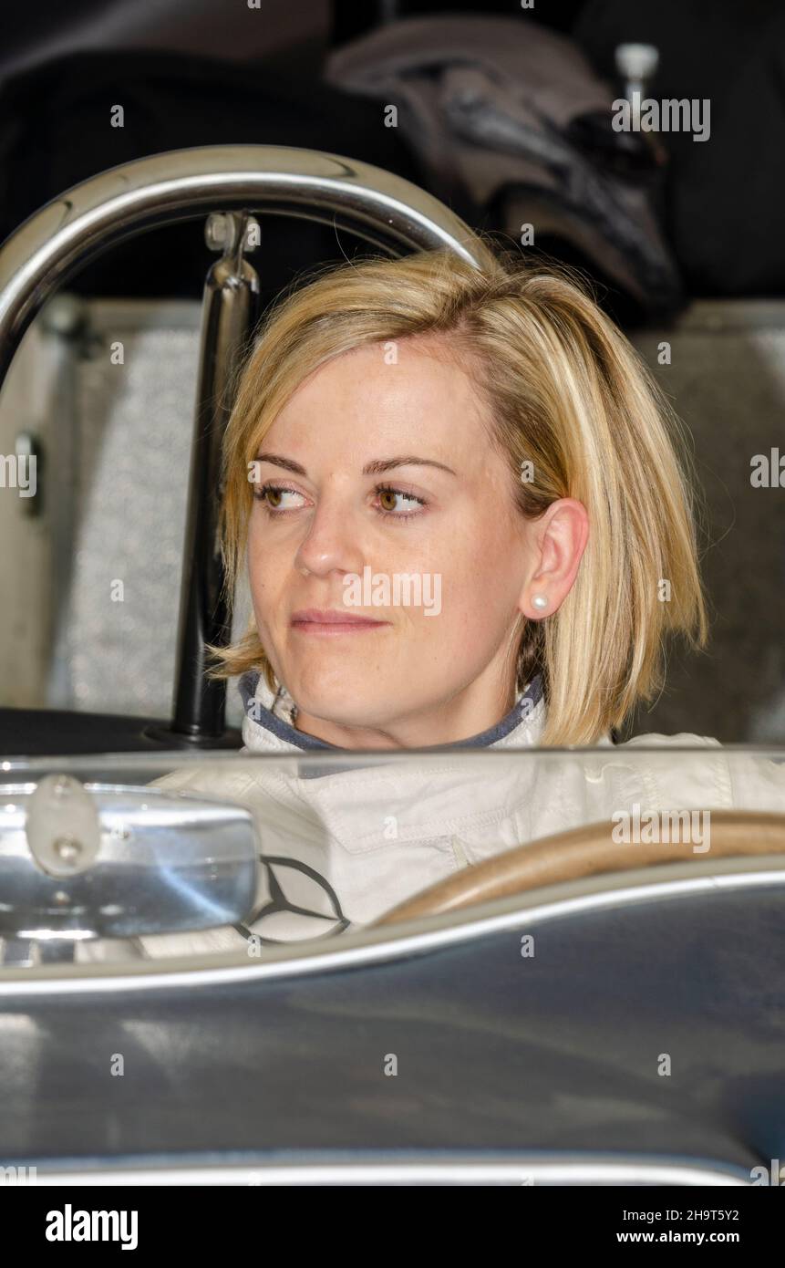 Susie Wolff at the Goodwood Festival of Speed, UK, 2016, in Mercedes car Stock Photo