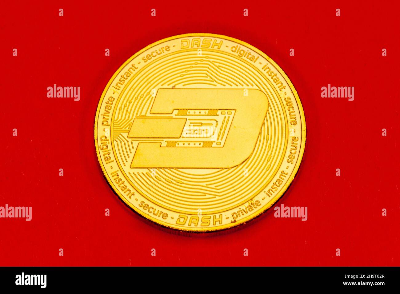 Dash physical cryptocurrencey coin. Stock Photo