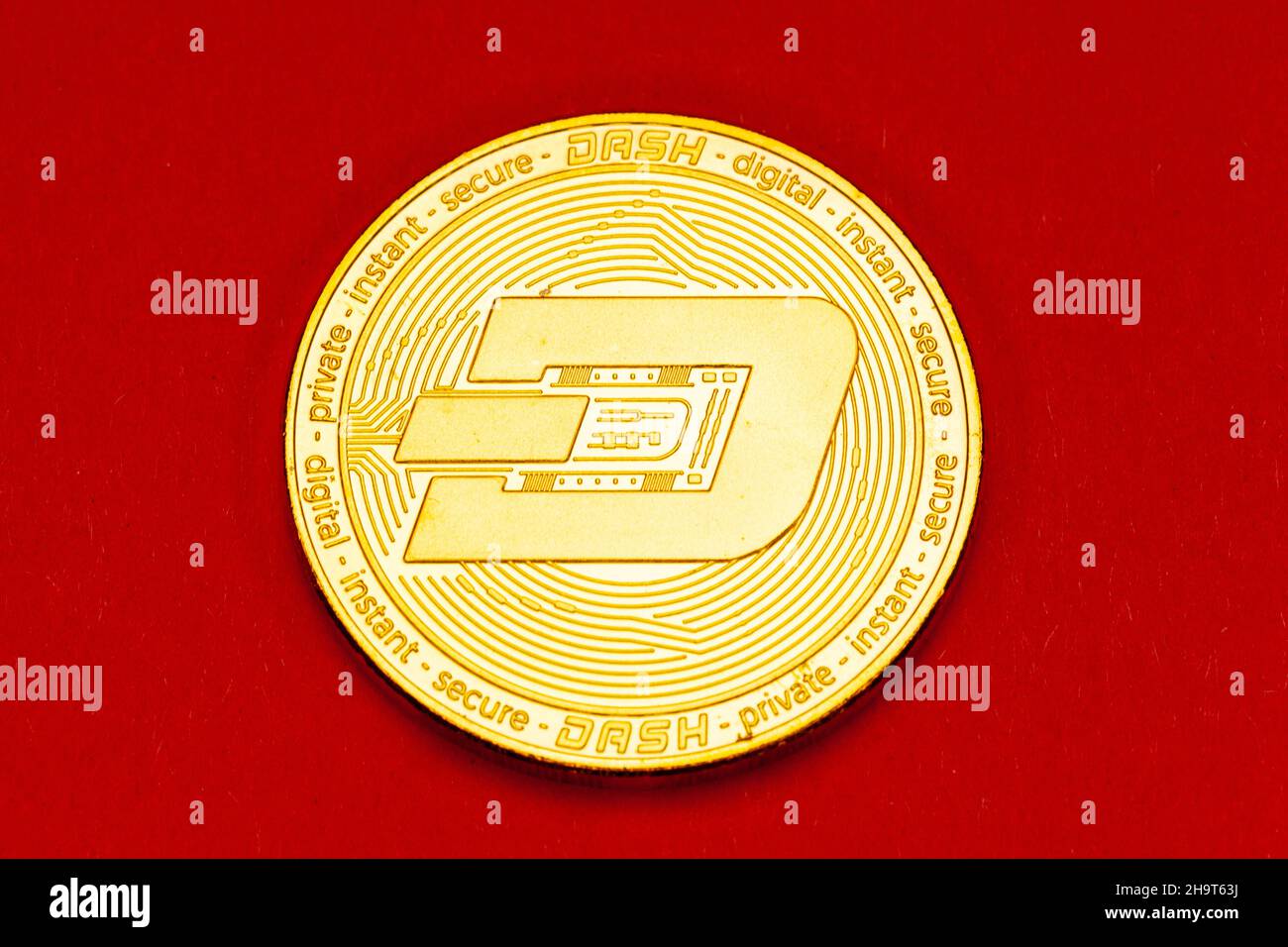 Dash physical cryptocurrencey coin. Stock Photo