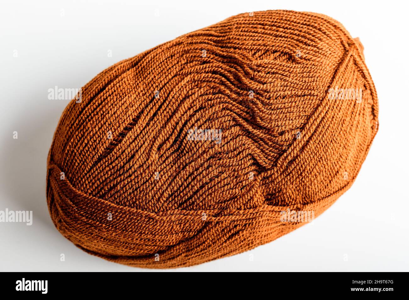 One vivid brown knitting wool threads for sewing or from embroidery ...
