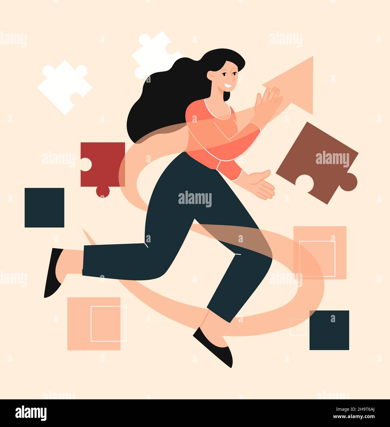 Business woman running Stock Vector Image & Art - Alamy
