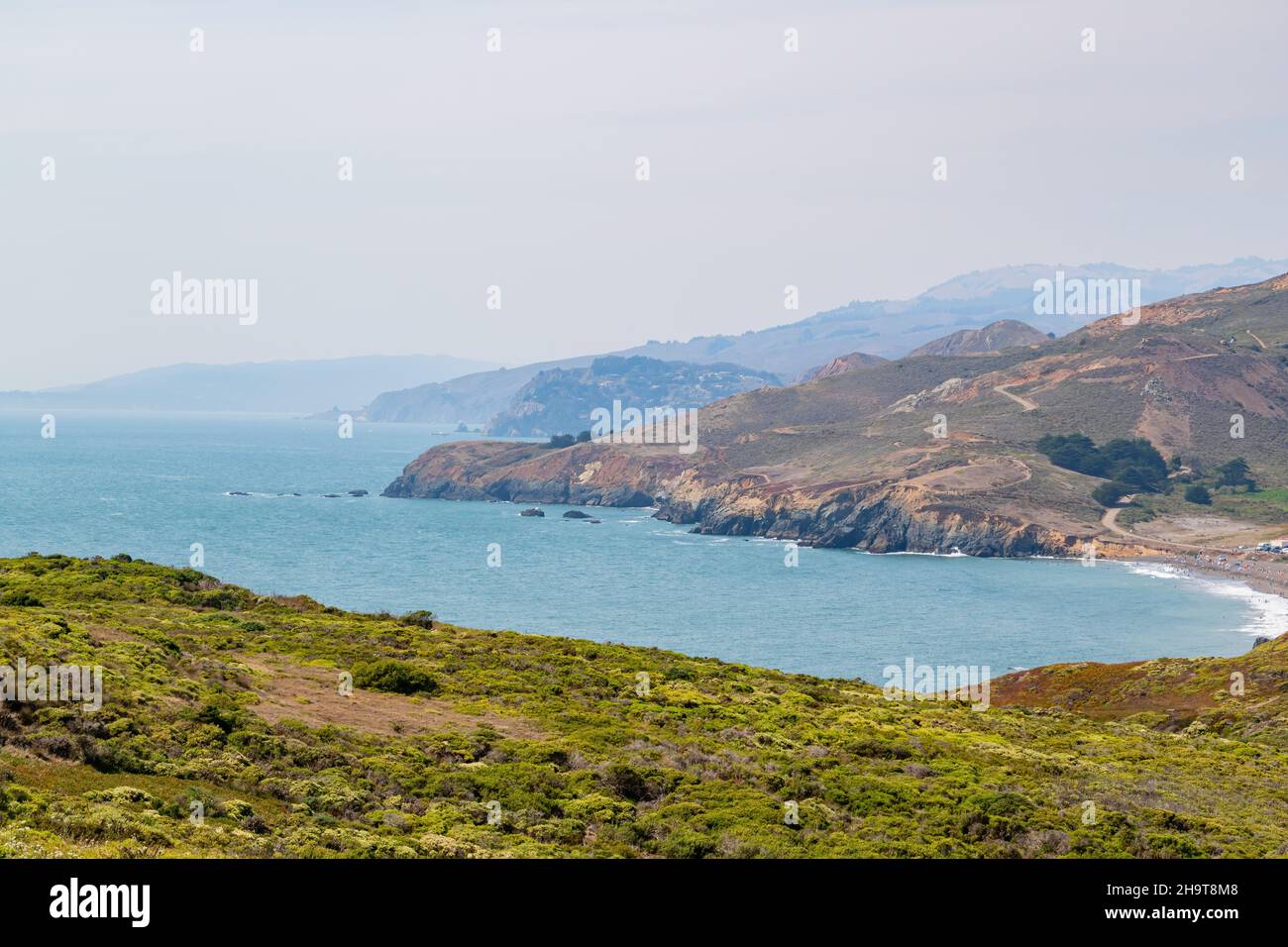 San Fran Rodeo Beach Sunny bird eye view of the Rodeo Beach at San Francisco Stock Photo - Alamy