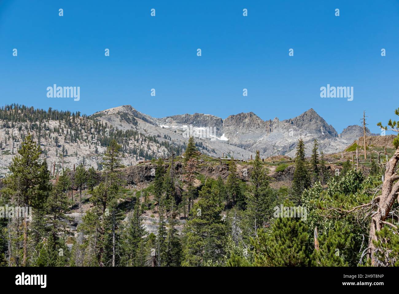 The beautiful mountain view of Saddlebag Lake in Inyo National Forest