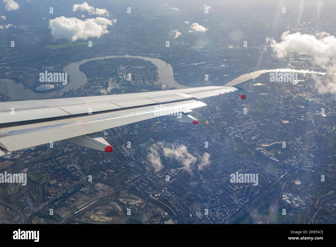 Aerial view of cityscape around London near sunset time Stock Photo