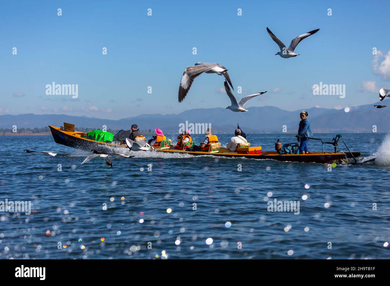 Water Inle Mandalay, Myanmar, november 19, 2016: boats on the water, inle lake ...