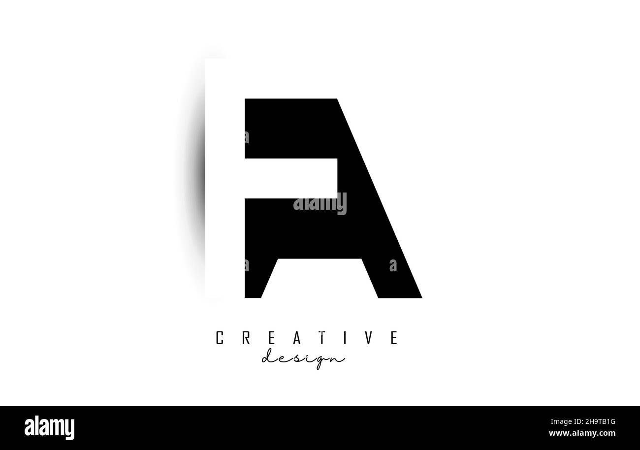 Letters AF Logo with black and white negative space design. Letters A ...