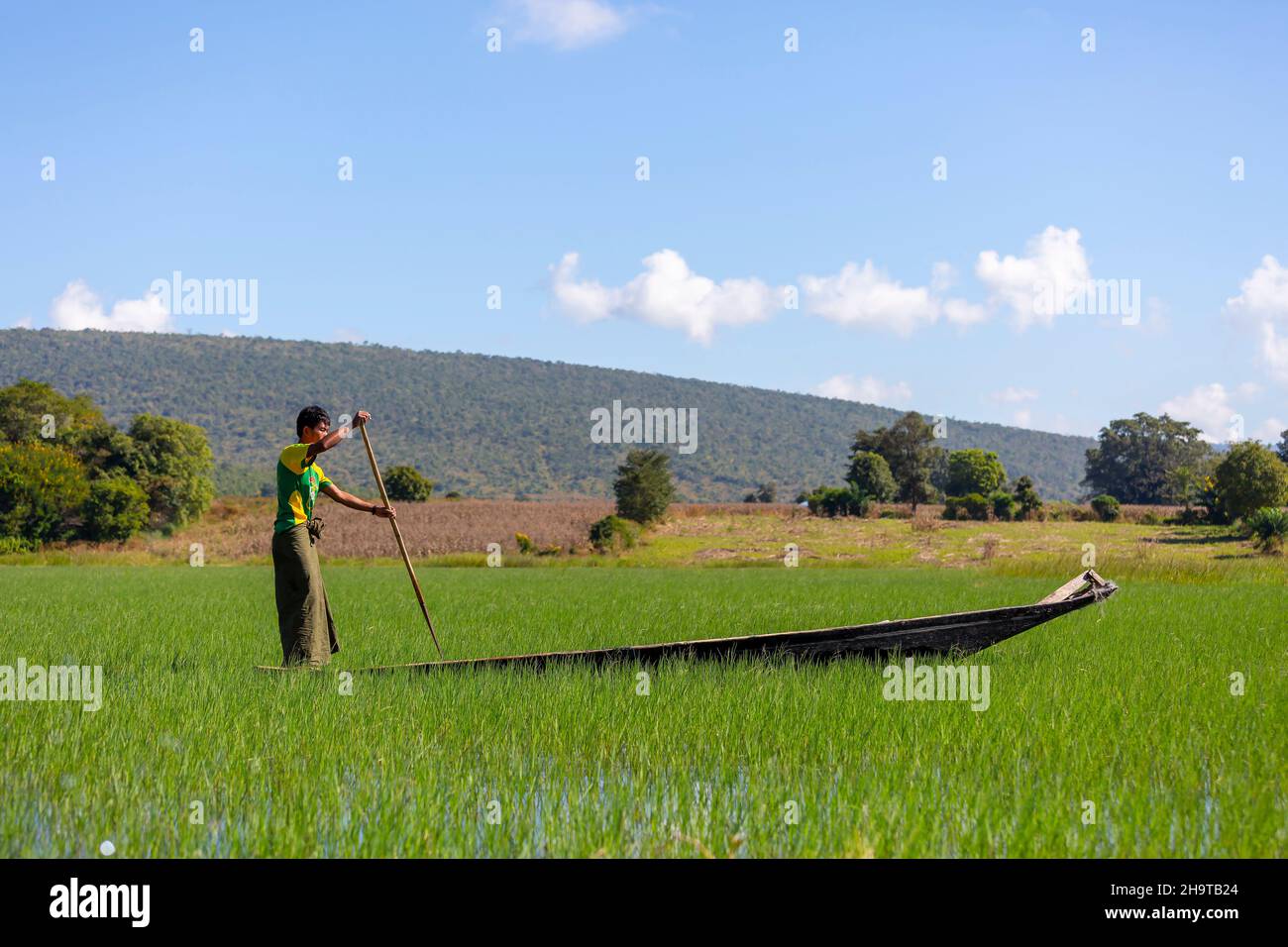 Water Inle Mandalay, Myanmar, november 19, 2016: boats on the water, inle lake ...