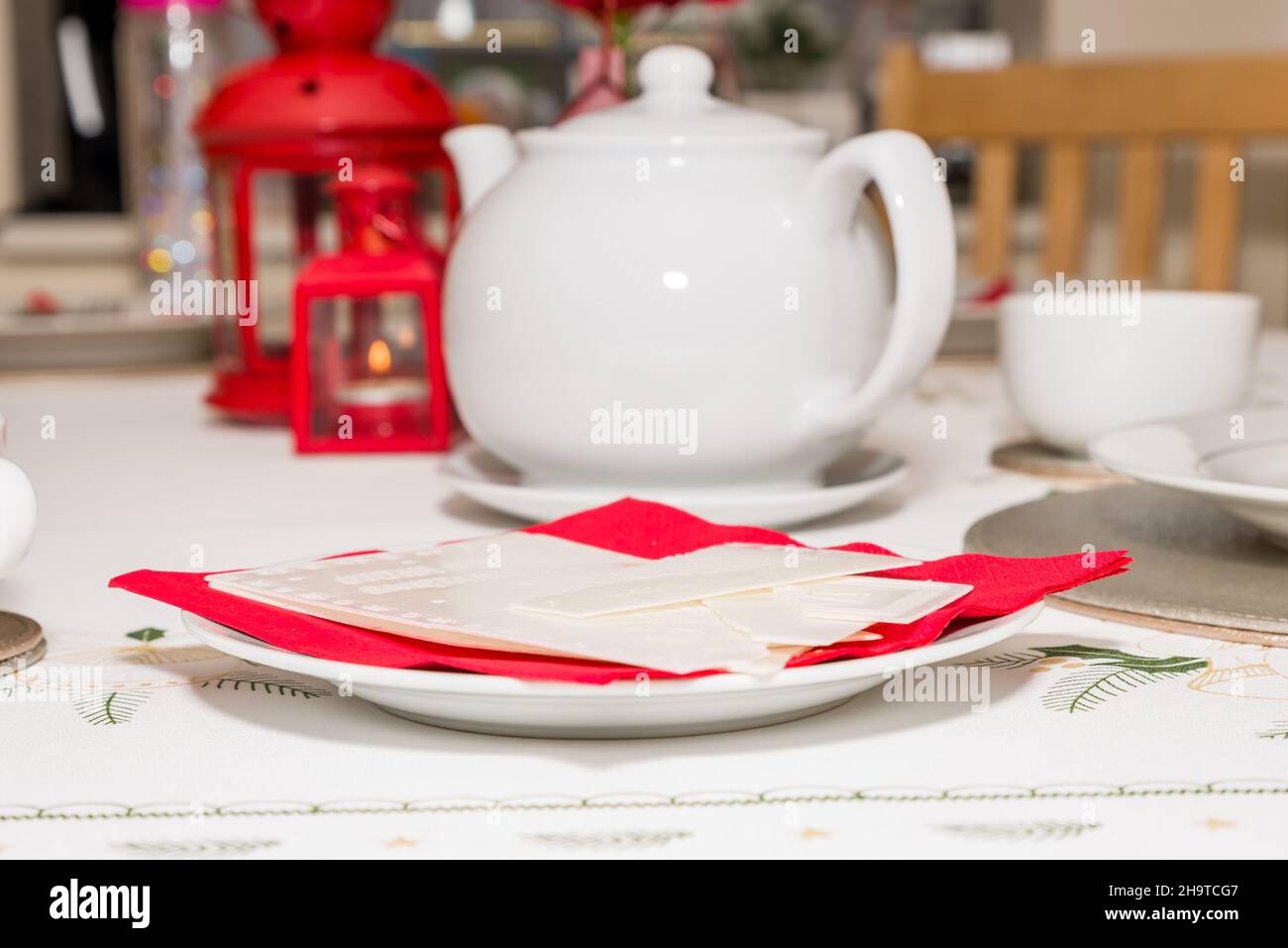 Decorations for the holiday table Stock Photo