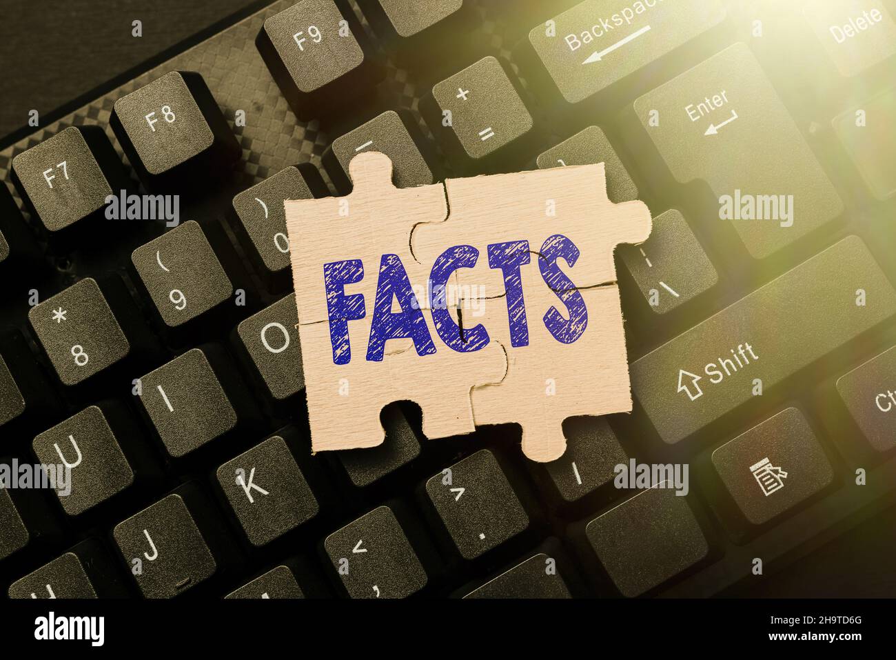 Handwriting text Facts. Concept meaning information used as evidence or ...