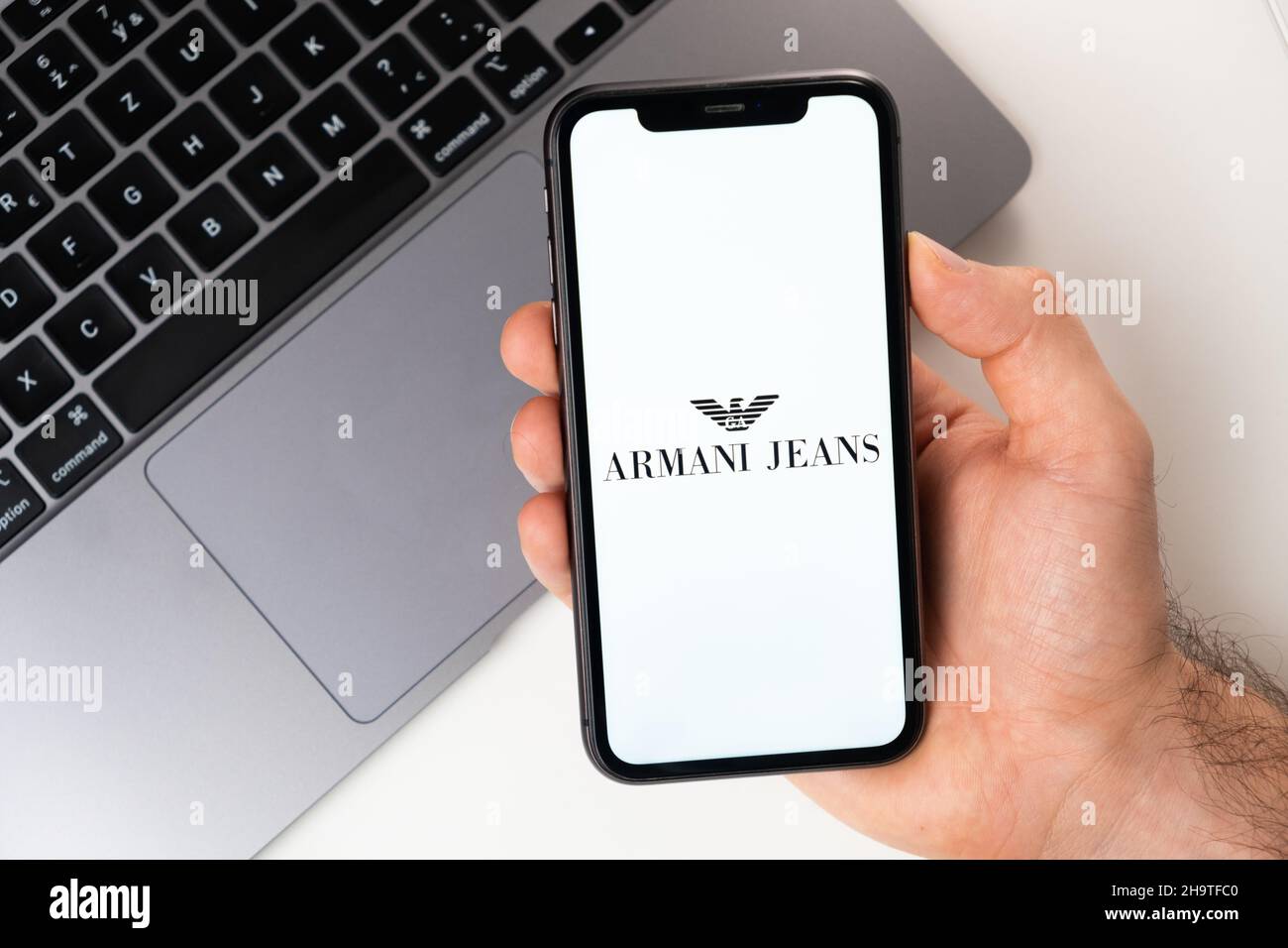 Armani jeans logo hi-res stock photography and images - Alamy