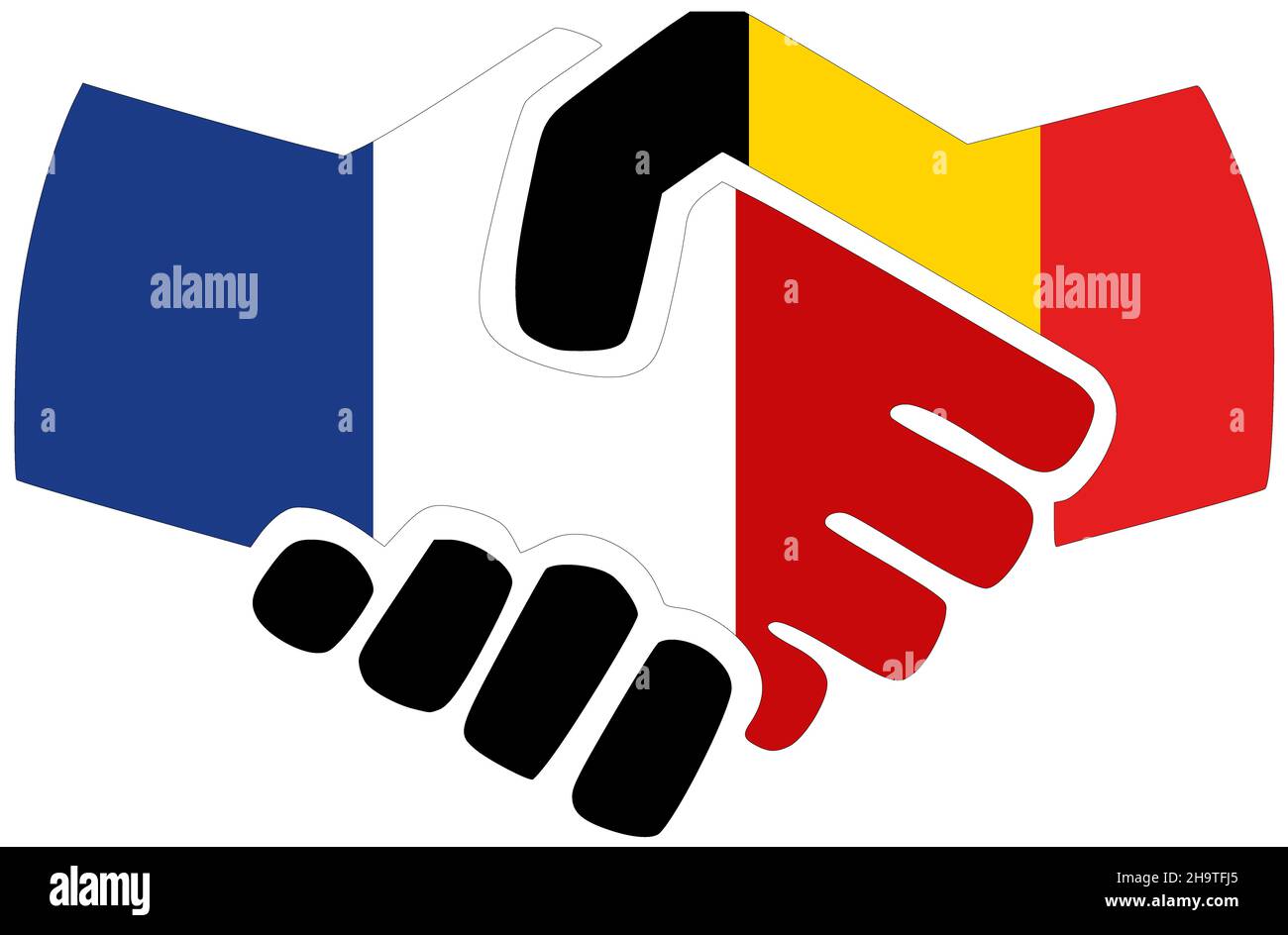 france-belgium-handshake-symbol-of-agreement-or-friendship-stock