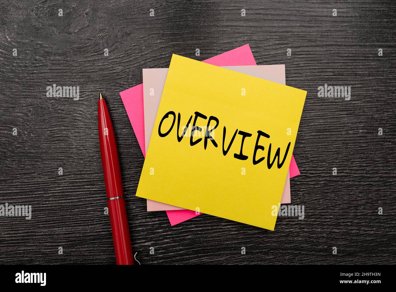Hand writing sign Overview. Business approach the general review or ...
