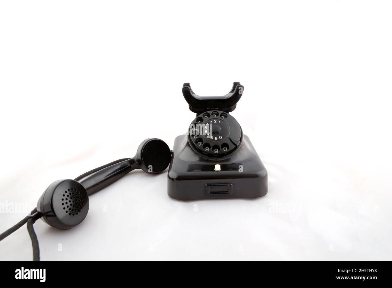 old black rotary phone, cut out Stock Photo