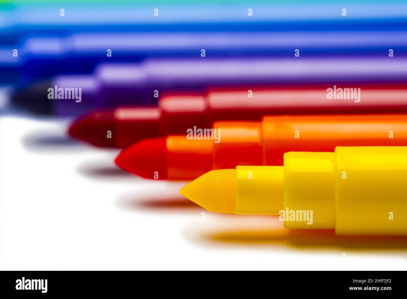coloured felt-tip pens Stock Photo