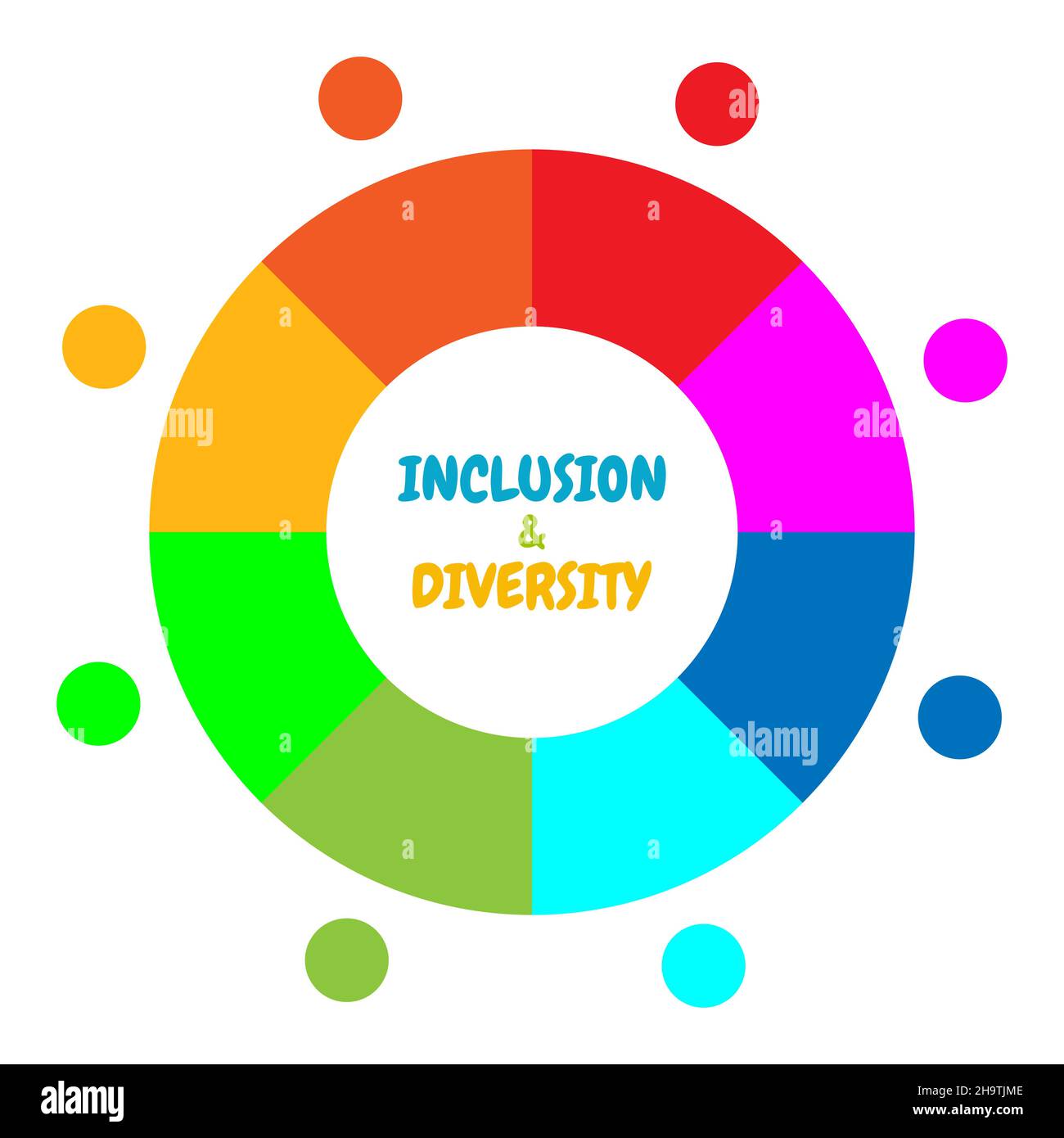 Inclusion and diversity logo with bright colours. Vector illustration Stock Vector