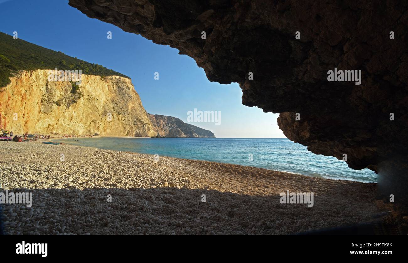 beach of Porto Katsiki, Greece, Ionian Islands, Lefkada, Vasiliki Stock Photo