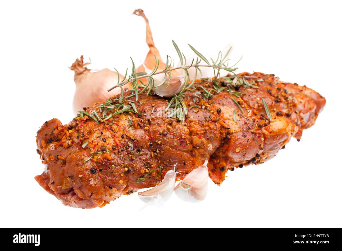 roast lamb, lamb, raw, onion, herbs, garlic, rosemary, spice crust, marinade, pepper, vegetables