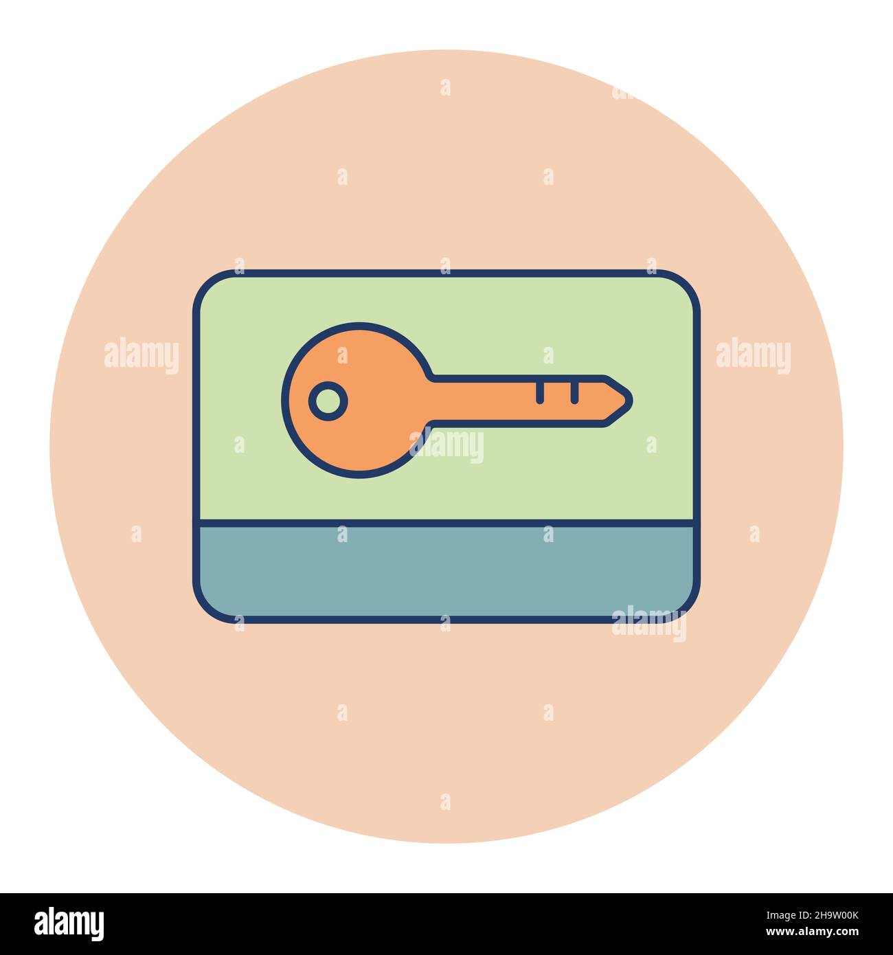 Card key flat vector isolated icon. Graph symbol for travel and tourism ...