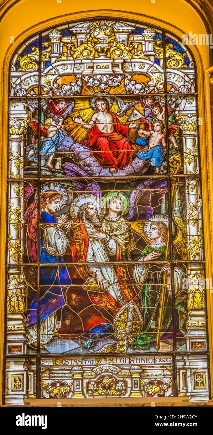 Saint Augustine Ecstasy Jesus Stained Glass Cathedral of Saint