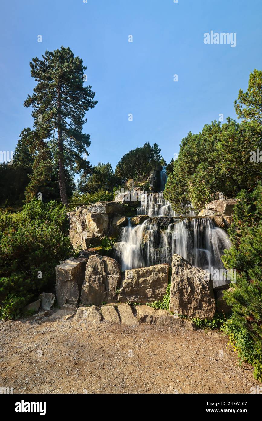 The Grugapark, Essen, botanical garden, park for leisure and local  recreation, waterfall in the Alpinum, NRW, Germany Stock Photo - Alamy