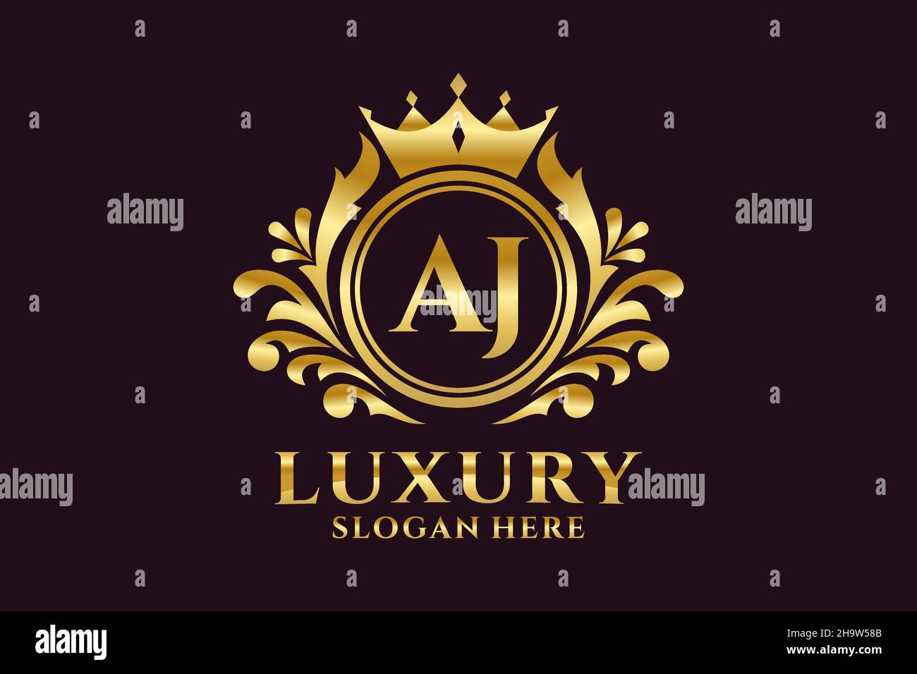 AJ Letter Royal Luxury Logo template in vector art for luxurious ...