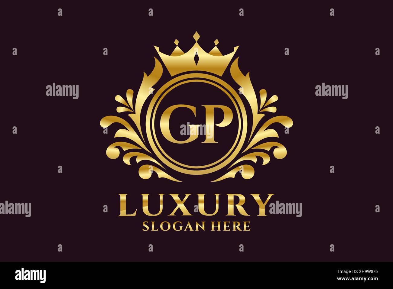GP Letter Royal Luxury Logo template in vector art for luxurious ...